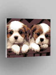 Raqamlar bo'yicha rasm "Ikki it"