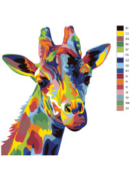 Raqamlar bo&#039;yicha rasm &quot;Rangli jirafa&quot;