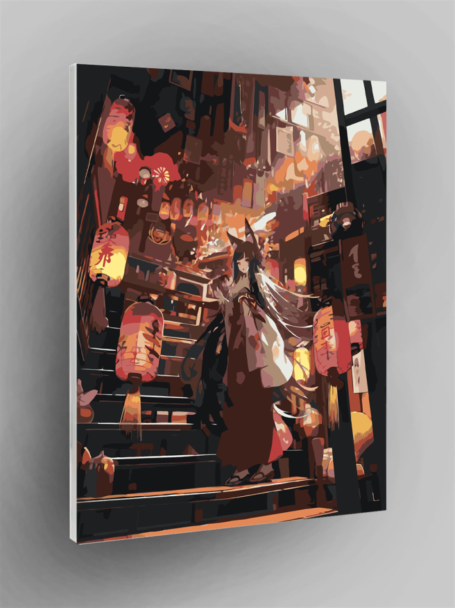 Raqamlar bo&amp;#039;yicha rasm &amp;quot;Anime qiz tulki&amp;quot;