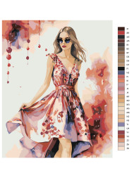 Картина по номерам "Красивая девушка в очках"