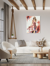 Картина по номерам "Красивая девушка в очках"