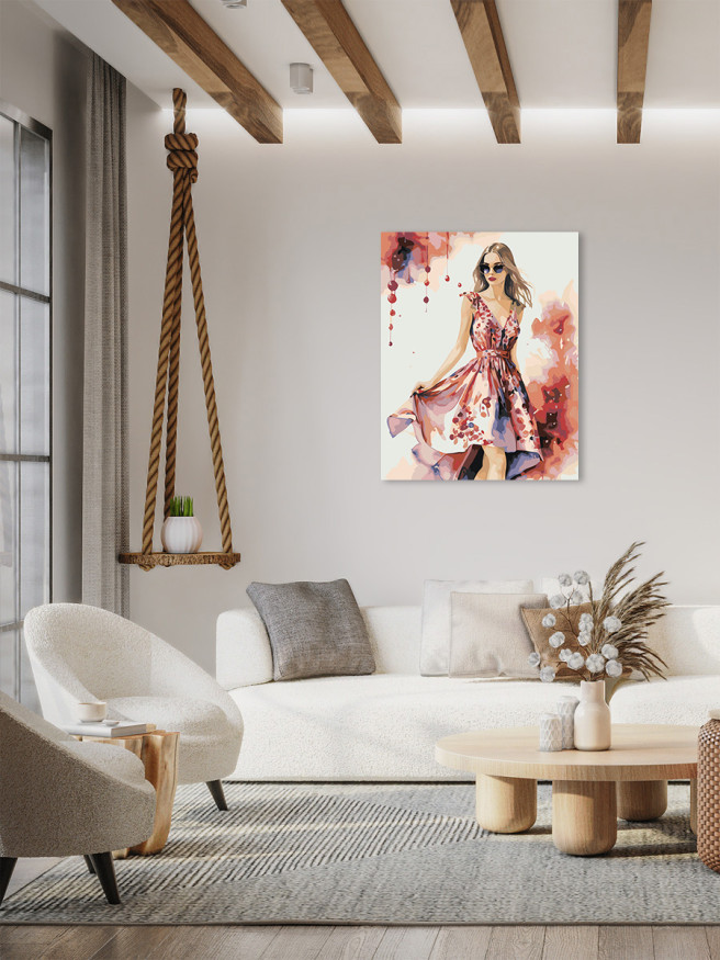 Картина по номерам &amp;quot;Красивая девушка в очках&amp;quot;