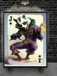 Holstga bosilgan poster &quot;Qoplon niqobidagi masxaraboz&quot;