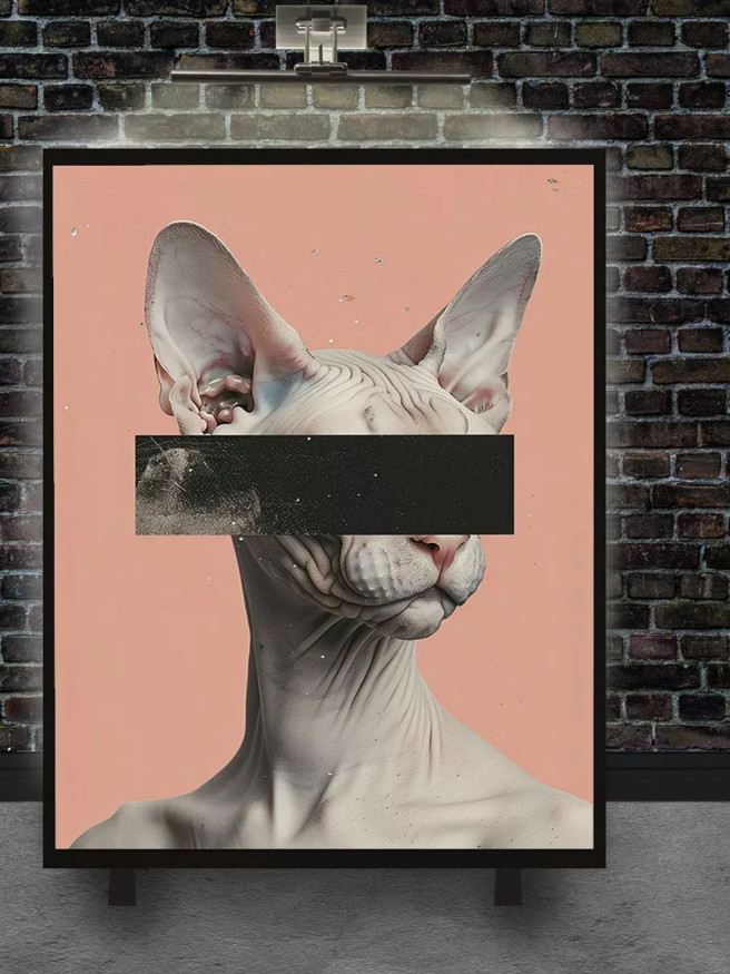 Holstga bosilgan poster &amp;quot;Polosali sfinks mushuk&amp;quot;