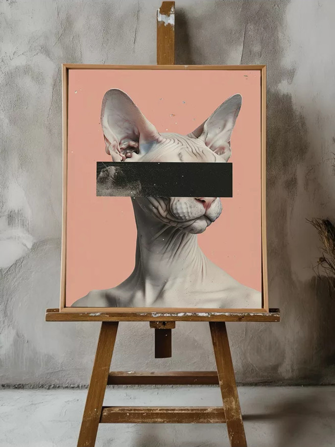 Holstga bosilgan poster &amp;quot;Polosali sfinks mushuk&amp;quot;