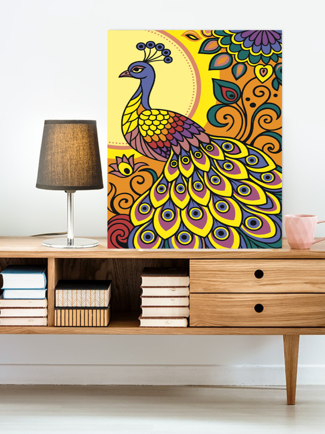 Raqamlar bo‘yicha rasm &amp;quot;Quyosh nuri ostidagi tovus&amp;quot;