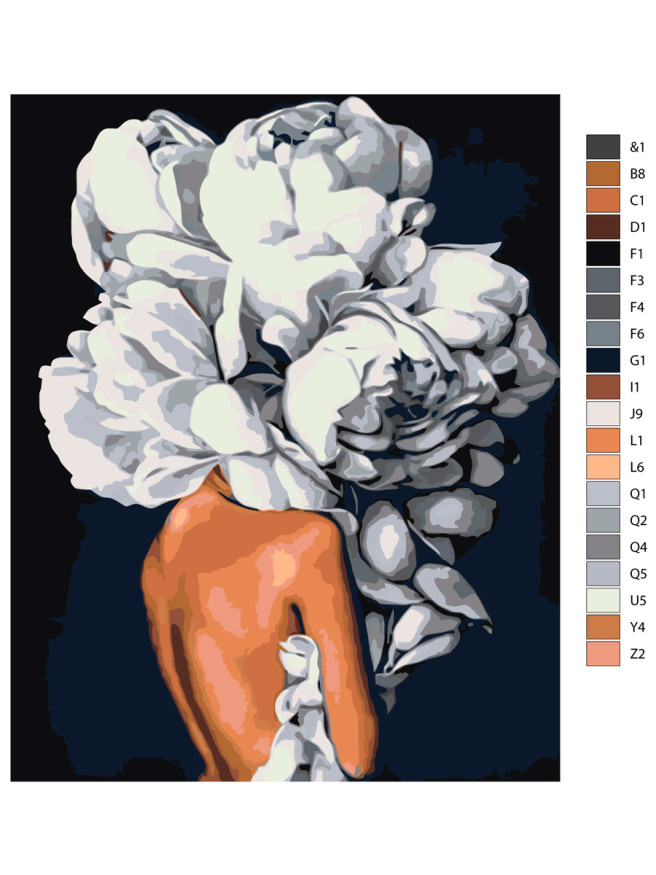 Картина по номерам &amp;quot;Цветок на голове&amp;quot;