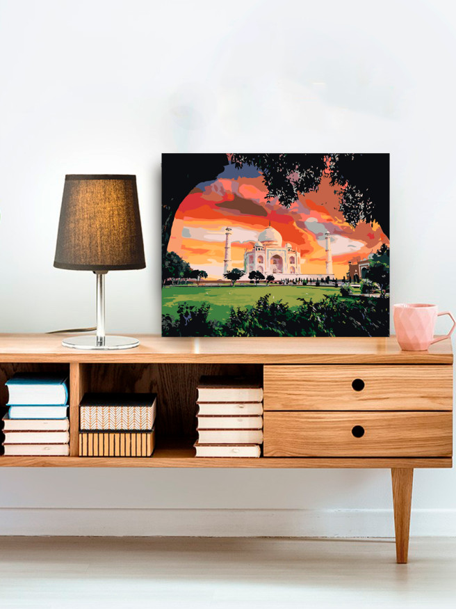 Raqamlar bo&amp;#039;yicha rasm &amp;quot;Quyosh botayotgan paytdagi Toj Mahal&amp;quot;