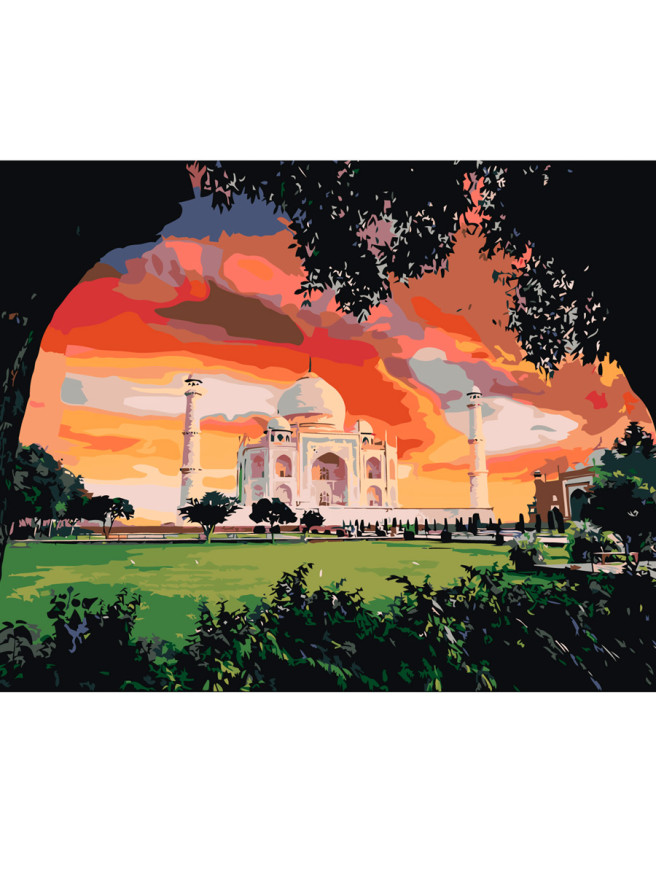 Raqamlar bo&amp;#039;yicha rasm &amp;quot;Quyosh botayotgan paytdagi Toj Mahal&amp;quot;