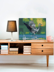 Raqamlar bo'yicha rasm "Baliq bilan laylak"