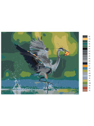 Raqamlar bo'yicha rasm "Baliq bilan laylak"