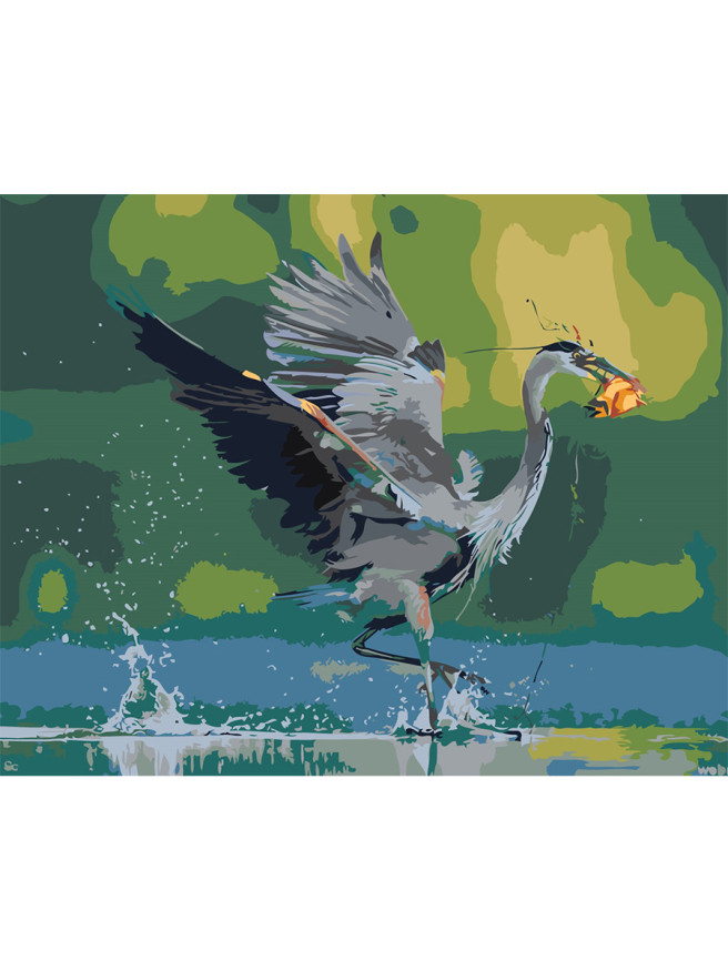 Raqamlar bo&amp;#039;yicha rasm &amp;quot;Baliq bilan laylak&amp;quot;