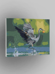 Raqamlar bo'yicha rasm "Baliq bilan laylak"