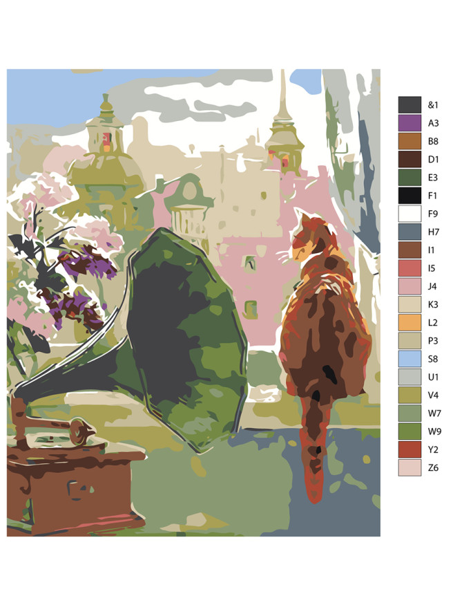 Raqamlar bo&amp;#039;yicha rasm &amp;quot;Musiqiy mushuk&amp;quot;