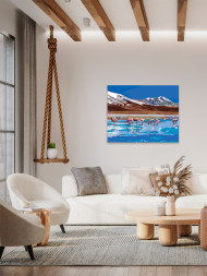 Raqamlar bo&#039;yicha rasm &quot;Tog&#039; oldidagi flamingolar&quot;