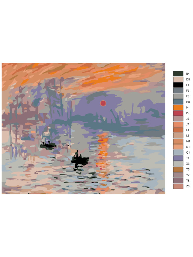 Картина по номерам &amp;quot;Клод Моне - Впечатление. Восходящее солнце&amp;quot;