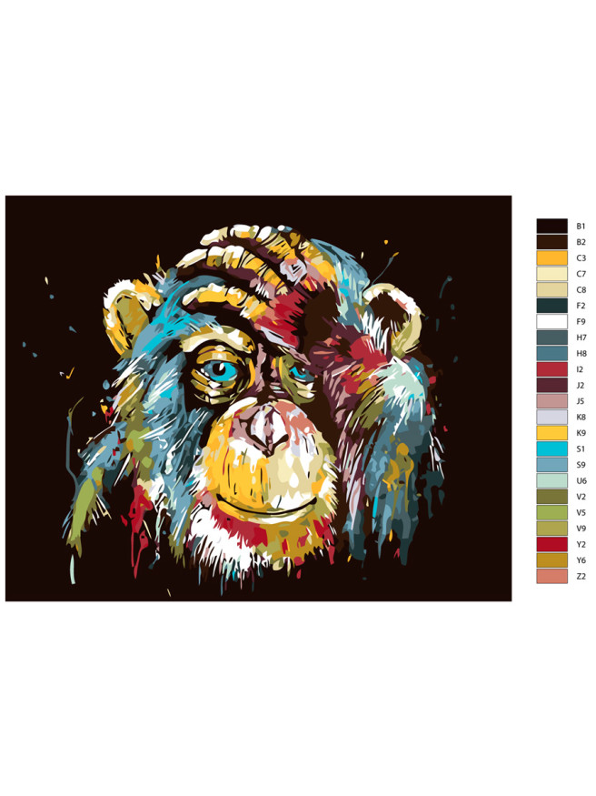 Картина по номерам &amp;quot;Цветастая обезьяна&amp;quot;