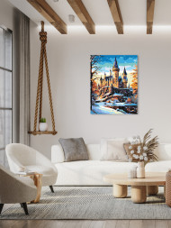 Raqamlar bo&#039;yicha rasm &quot;Qorda qal&#039;a&quot;