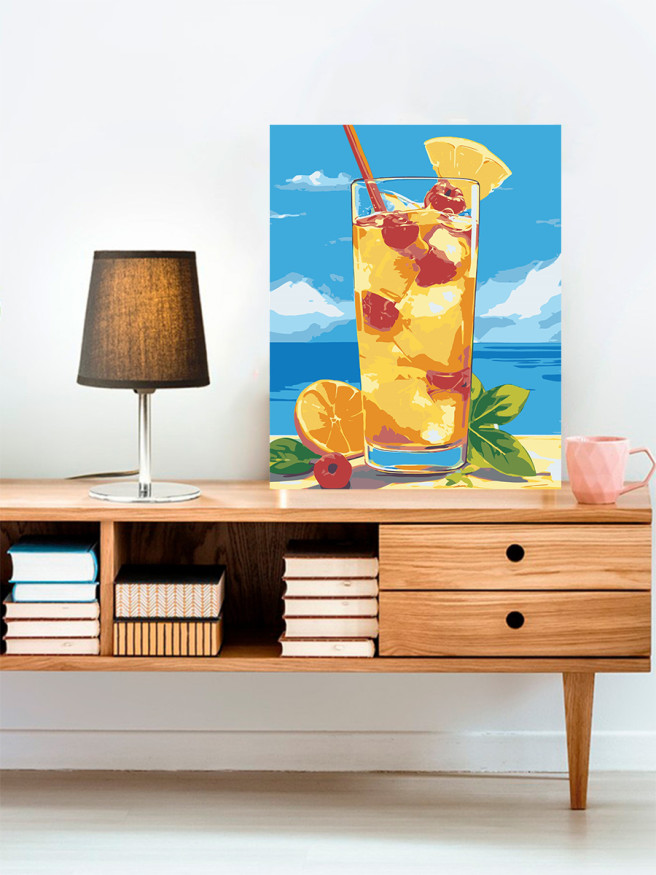 Картина по номерам &amp;quot;Коктейль с вишней и апельсином&amp;quot;
