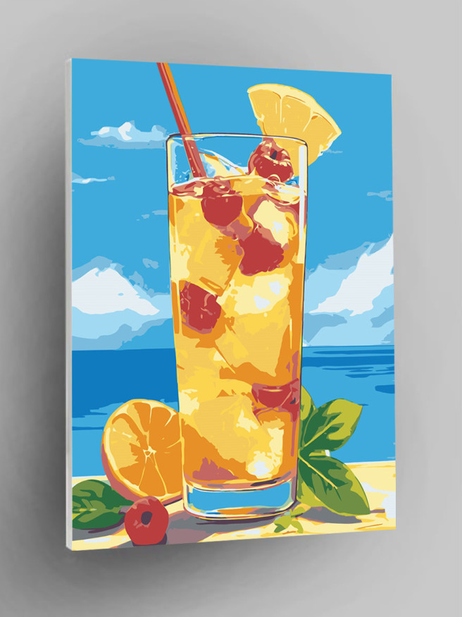 Картина по номерам &amp;quot;Коктейль с вишней и апельсином&amp;quot;