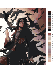 Raqamlar bo&#039;yicha rasm &quot;Naruto - Itachi Uchiha&quot;