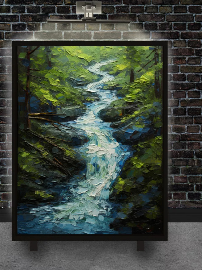 Постер на холсте &amp;quot;Изумрудный водопад&amp;quot;