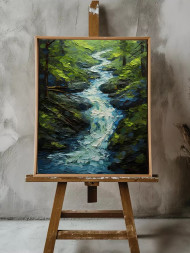 Постер на холсте &amp;quot;Изумрудный водопад&amp;quot;