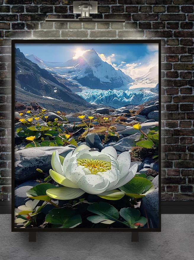 Постер на холсте &amp;quot;Лотос у ледяной вершины&amp;quot;