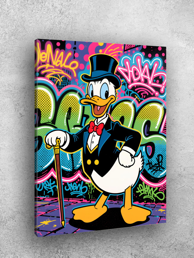Постер на холсте &amp;quot;Скрудж на фоне граффити&amp;quot;