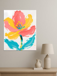 Holstga bosilgan poster &quot;Yorqin abstrakt gul&quot;