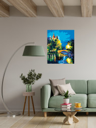 Картина по номерам &amp;quot;Вид на ночную реку&amp;quot;