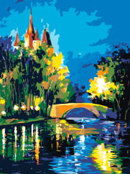 Картина по номерам &amp;quot;Вид на ночную реку&amp;quot;