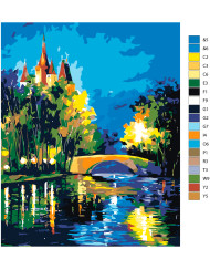 Картина по номерам &amp;quot;Вид на ночную реку&amp;quot;