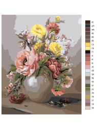 Raqamlar bo&#039;yicha rasm &quot;Gullar bilan vaza&quot;