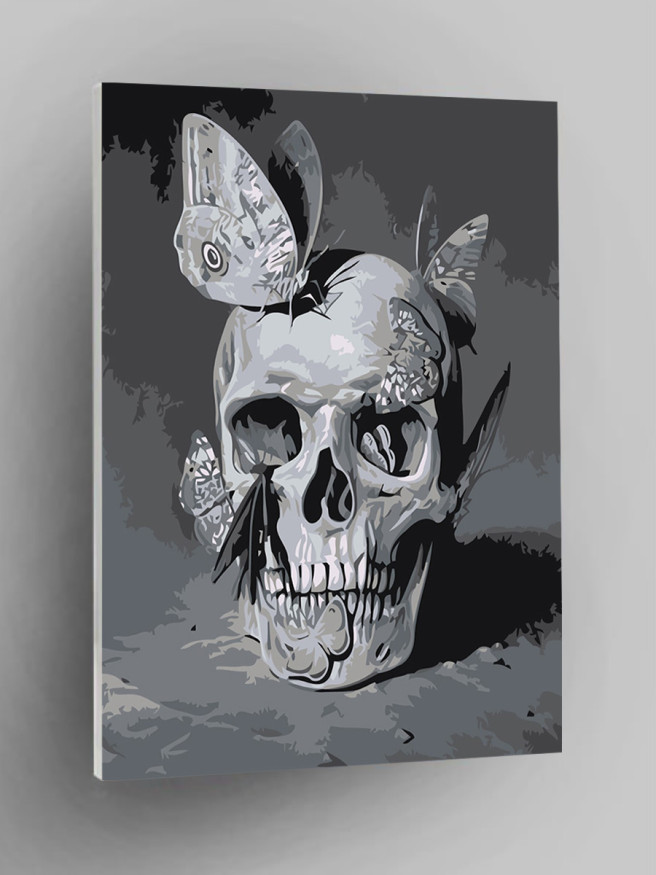 Картина по номерам &amp;quot;Череп с бабочками&amp;quot;