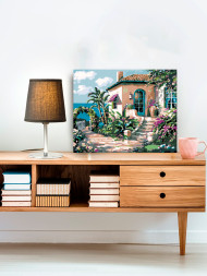 Raqamlar bo'yicha rasm "Dengiz bo'yidagi uy"