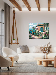 Raqamlar bo'yicha rasm "Dengiz bo'yidagi uy"