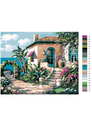 Raqamlar bo'yicha rasm "Dengiz bo'yidagi uy"