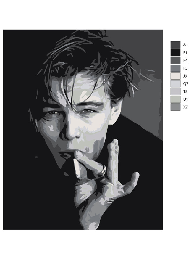 Raqamlar bo&amp;#039;yicha rasm &amp;quot;Leonardo Di Kaprio sigaret bilan&amp;quot;