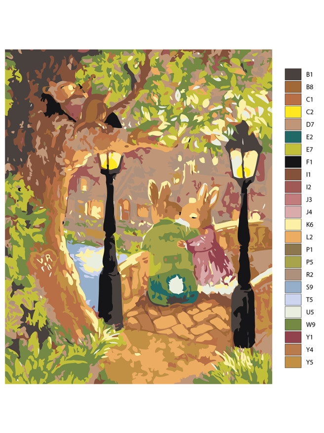 Raqamlar bo&amp;#039;yicha rasm &amp;quot;Bir juft quyon&amp;quot;