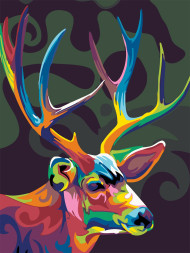 Raqamlar bo'yicha rasm "Ko'p rangli kiyik"