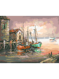 Картина по номерам &amp;quot;Лодки&amp;quot;