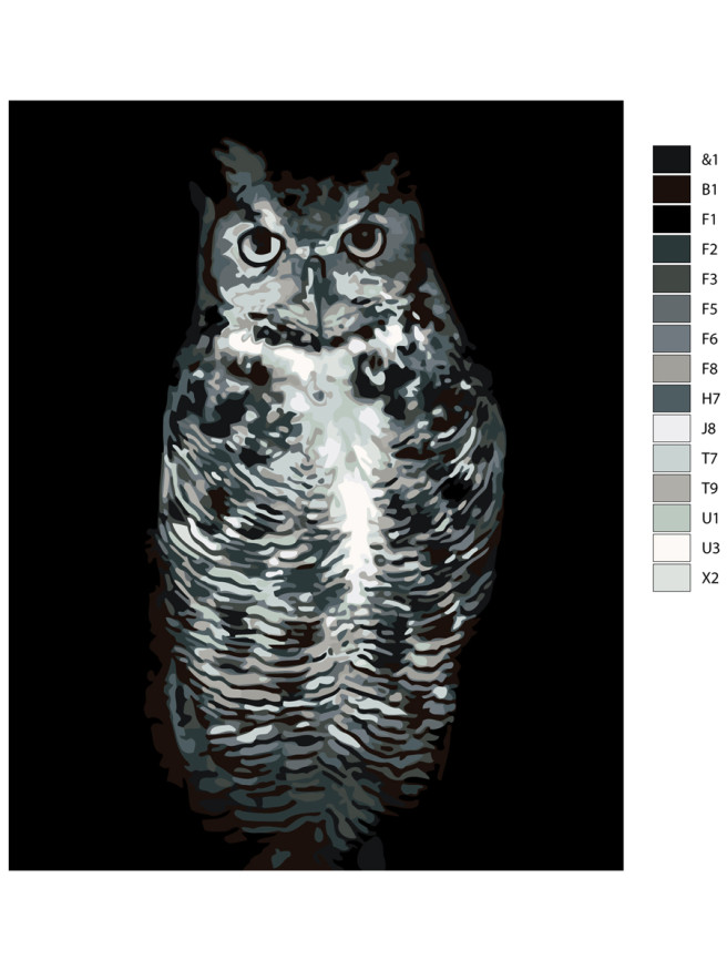 Картина по номерам &amp;quot;Серая сова&amp;quot;