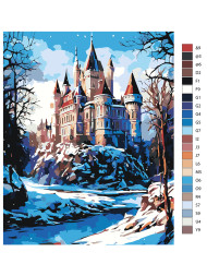 Raqamlar bo'yicha rasm "Qishki qal'a"