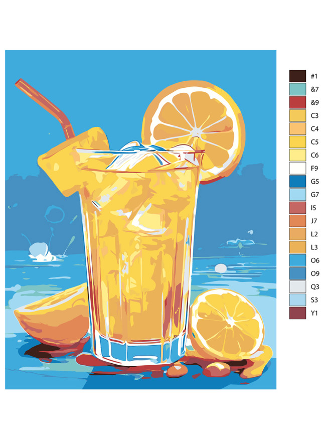 Картина по номерам &amp;quot;Апельсиновый коктейль&amp;quot;