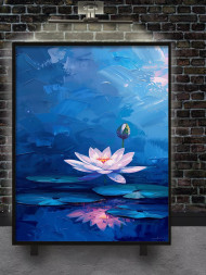 Постер на холсте &amp;quot;Лотос в синих тонах&amp;quot;