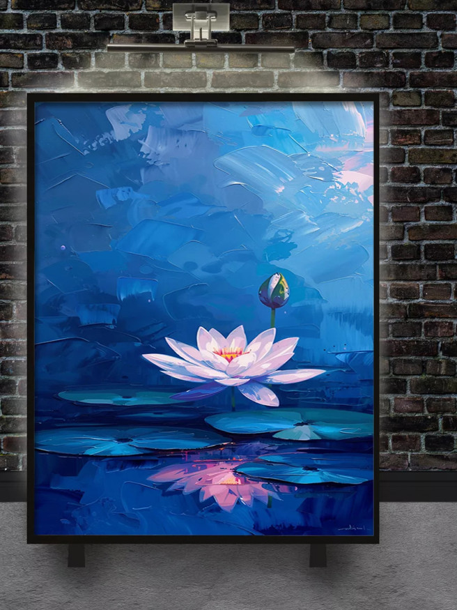 Постер на холсте &amp;quot;Лотос в синих тонах&amp;quot;