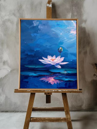 Постер на холсте &amp;quot;Лотос в синих тонах&amp;quot;