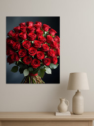 Постер на холсте &amp;quot;Букет красных роз&amp;quot;