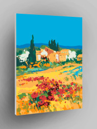 Raqamlar bo&#039;yicha rasm &quot;Tekislikdagi qishloq&quot;